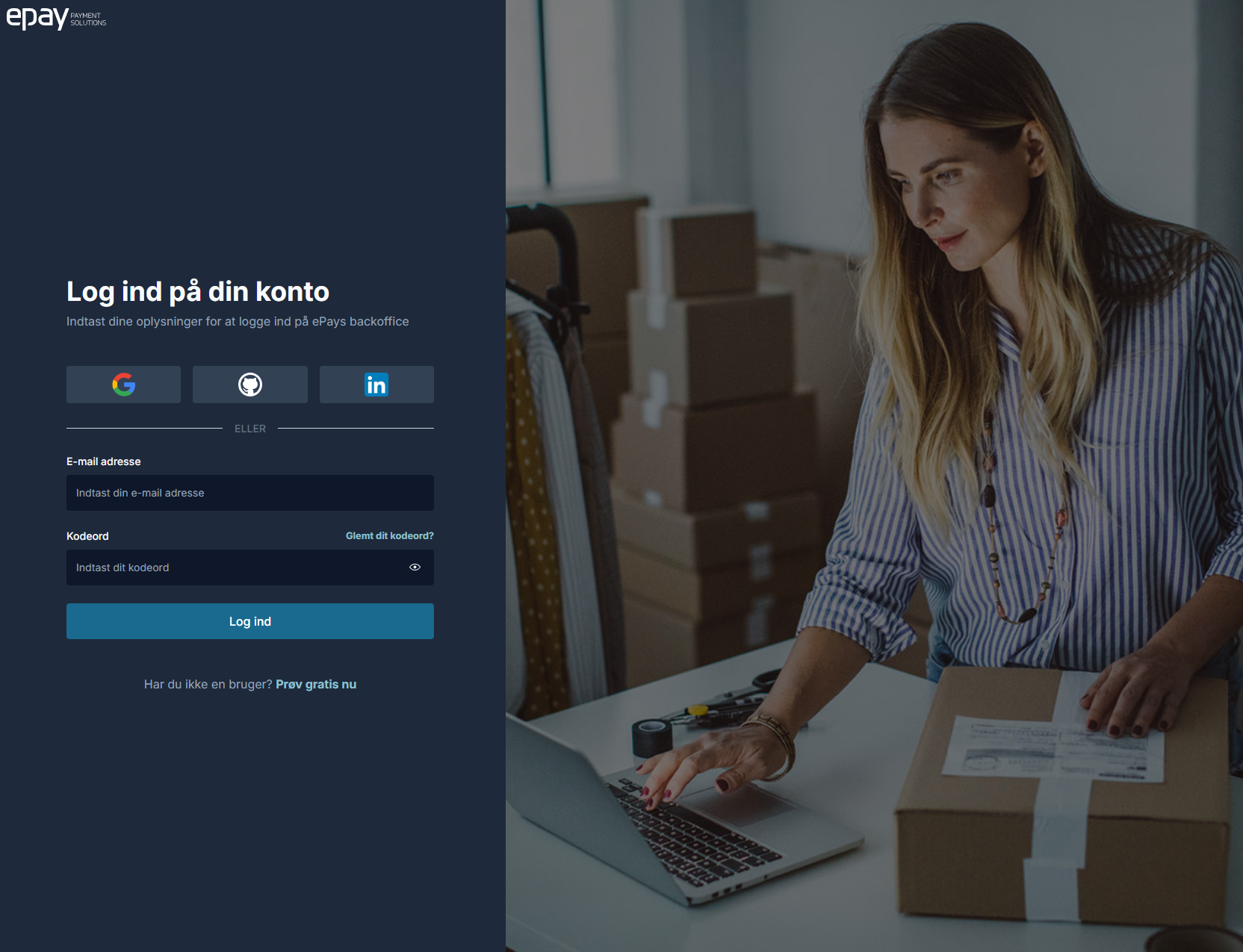 Systemet understøtter login via: