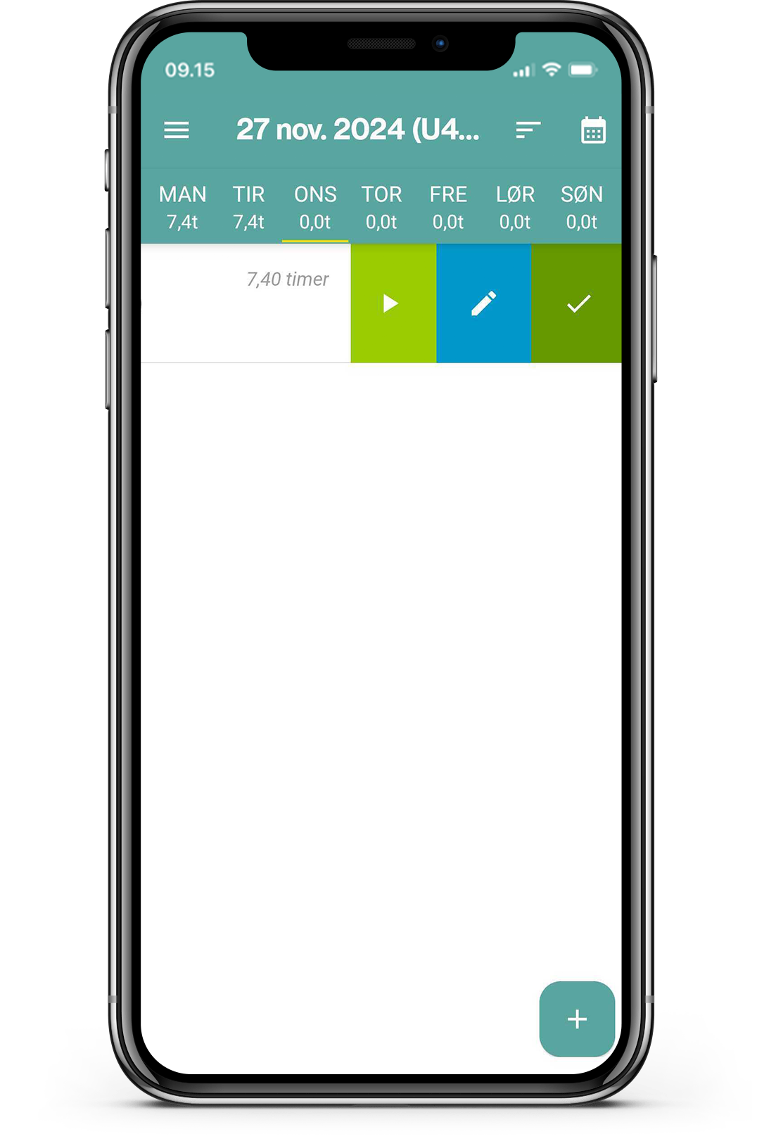 Systemet giver medarbejdere mulighed for at lave rettelser i deres tidsregistrering.