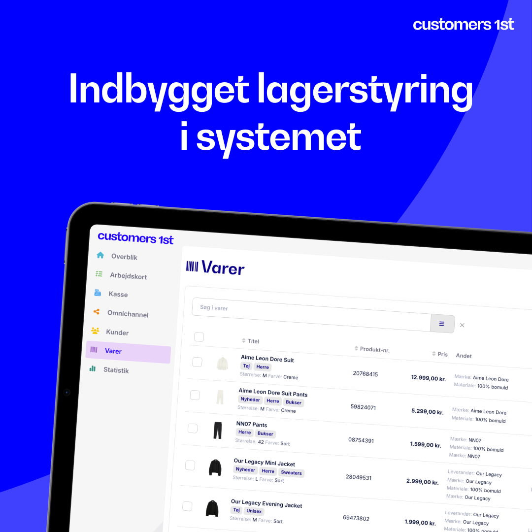 Systemet har eget eller integreret lagersystem