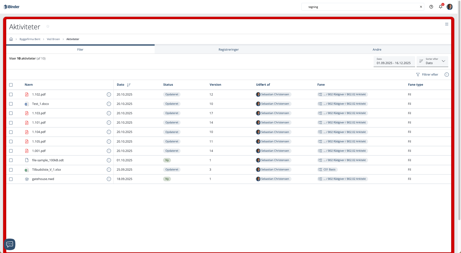 Systemet tilbyder en enkel rapportering