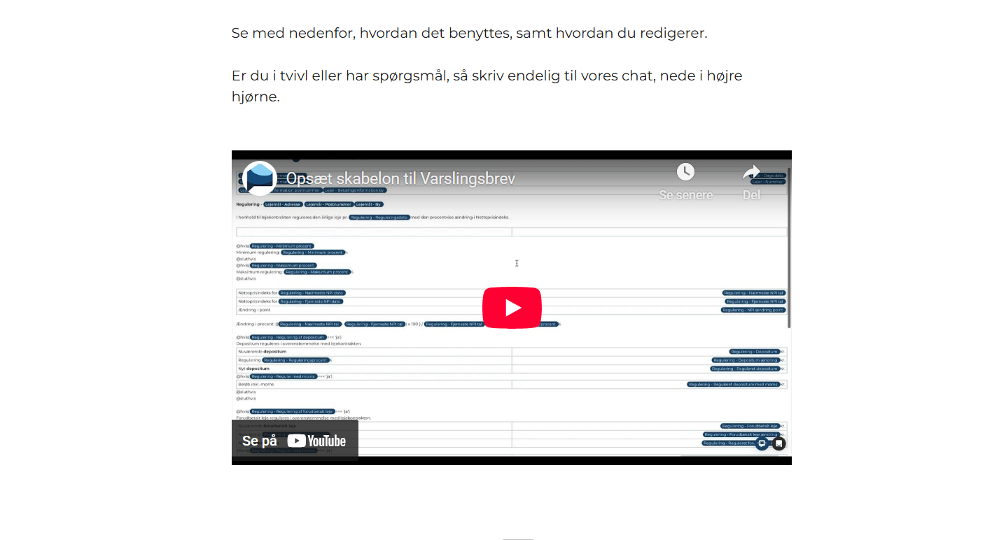 Kundesupport tilbydes via: