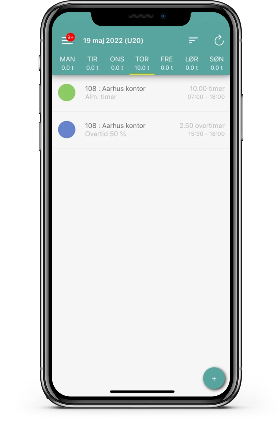 Systemet kan automatisk beregne overtid baseret på arbejdstidsregler.