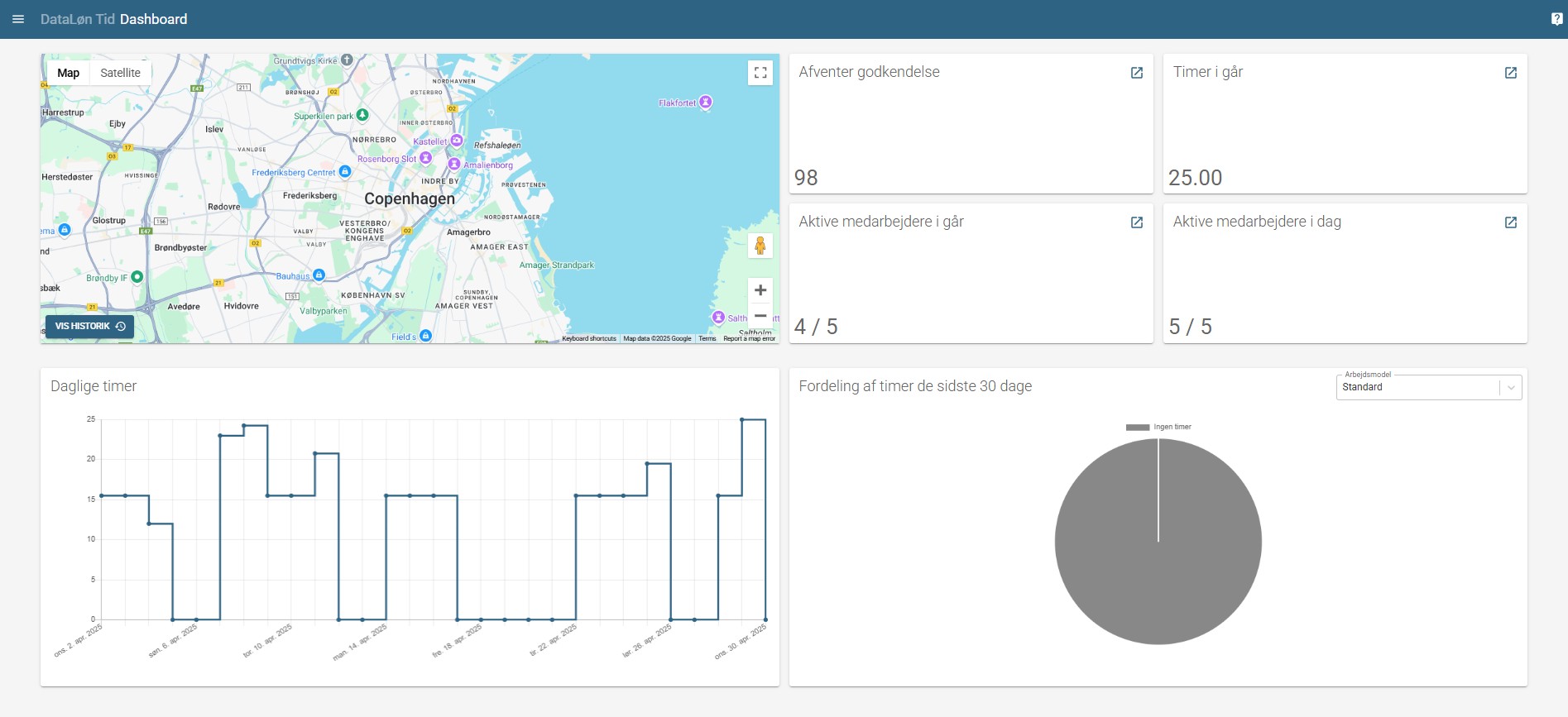 Systemet er tilgængeligt via en webbrowser uden behov for installation.