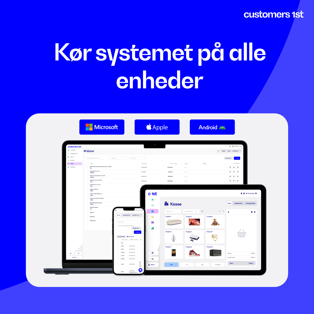 Systemet må ikke være afhængigt af specifik hardware og skal fungere på vores egne enheder