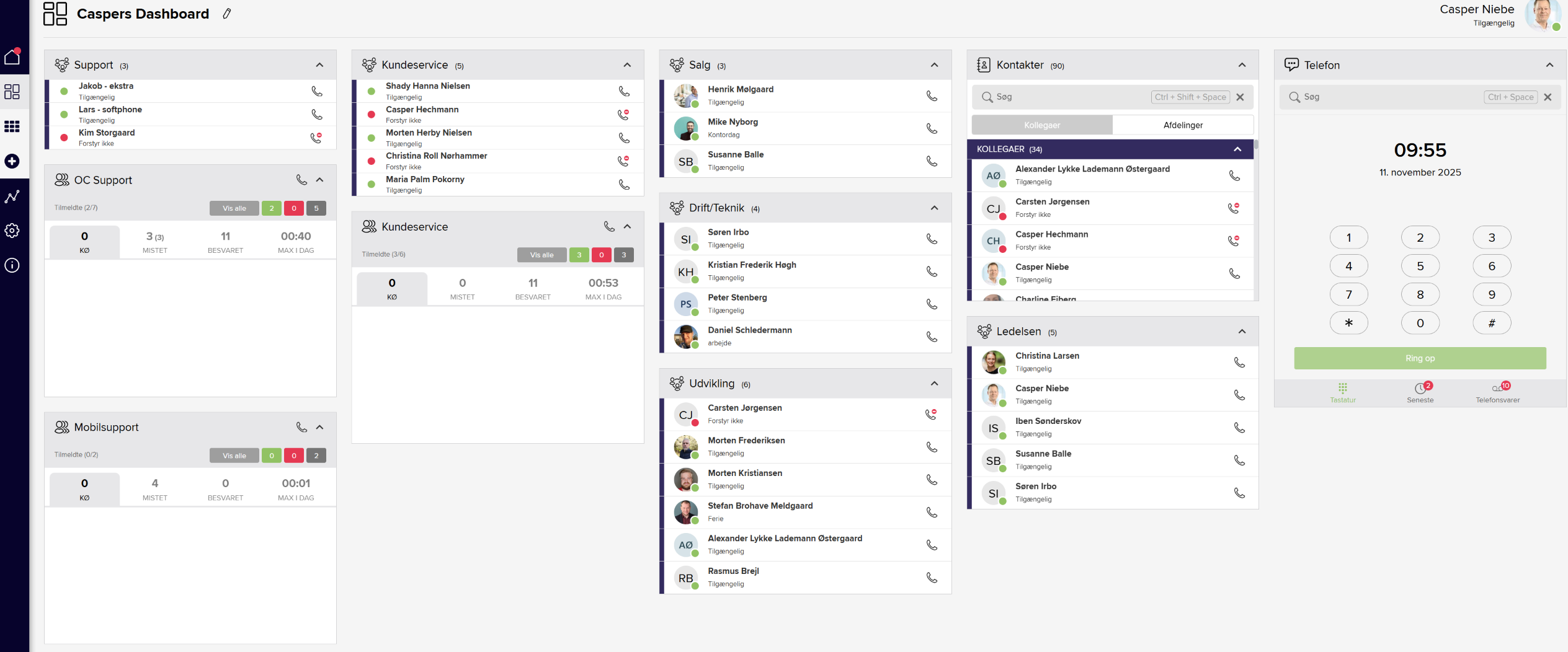 Systemet har integration med Microsoft Teams