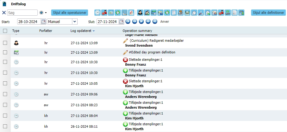 Systemet fører et revisionsspor, der logger brugeraktiviteter og ændringer.