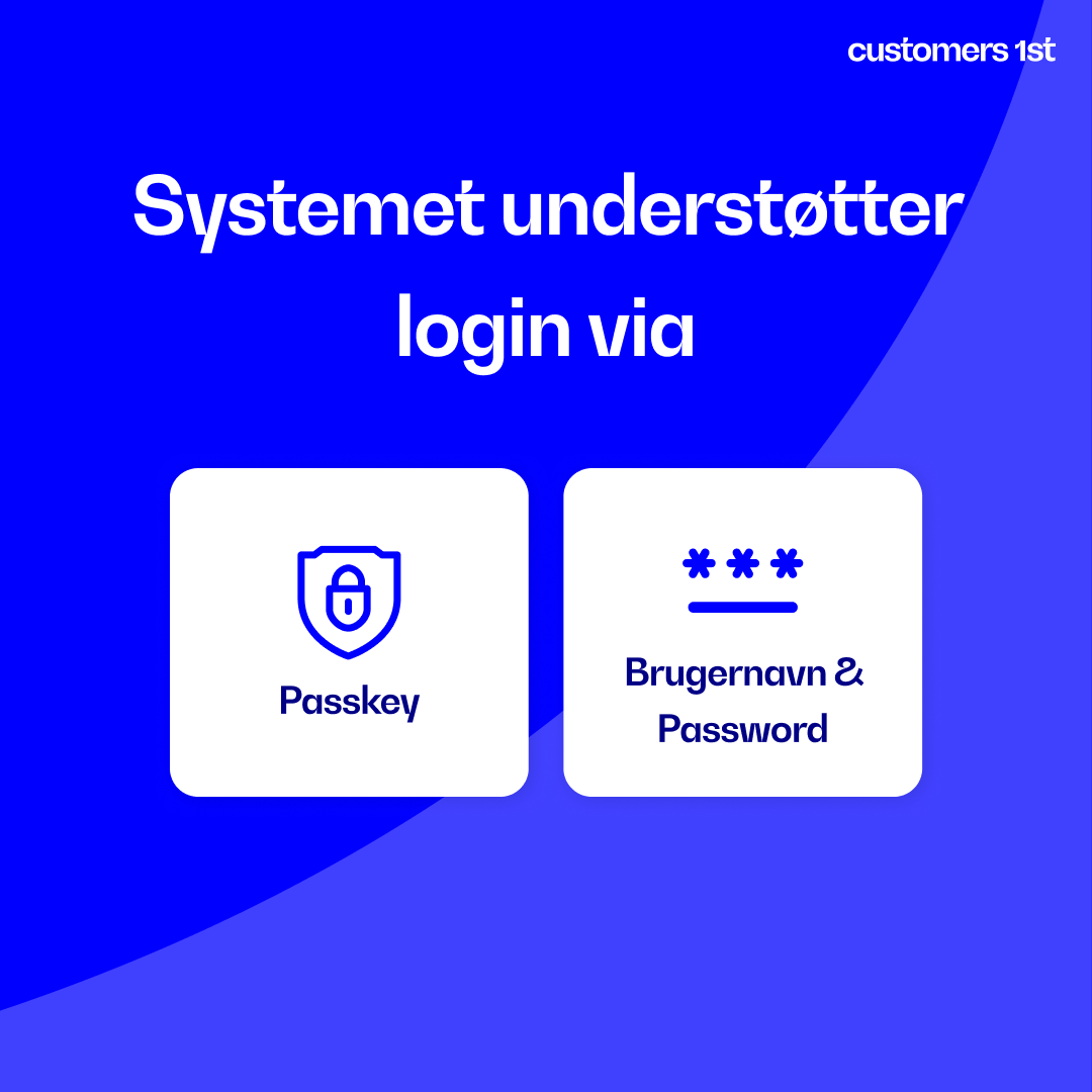Systemet understøtter login via:
