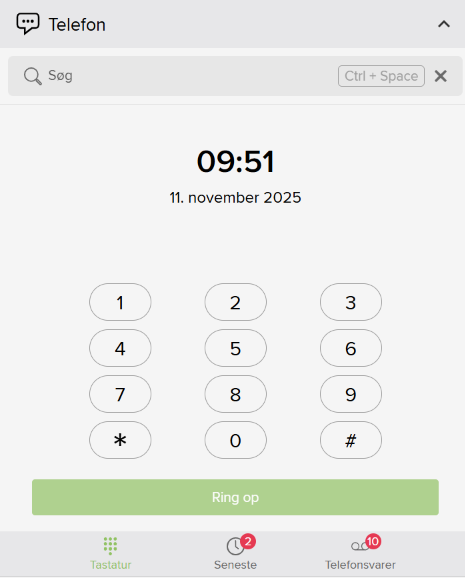 Systemet kan at sende notifikationer ved ubesvarede opkald