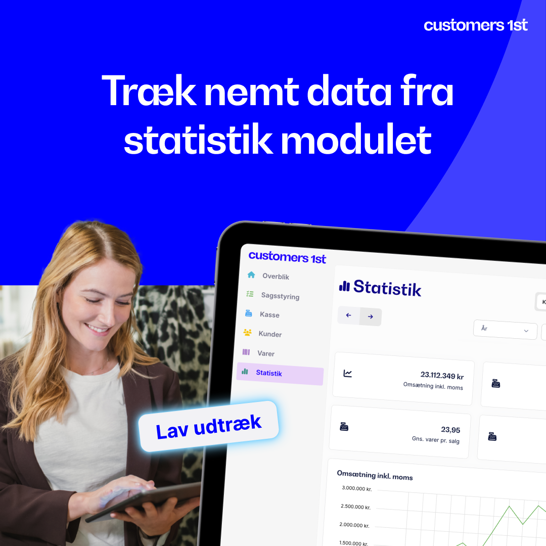Systemet tilbyder enkel rapportering med relevante rapporter