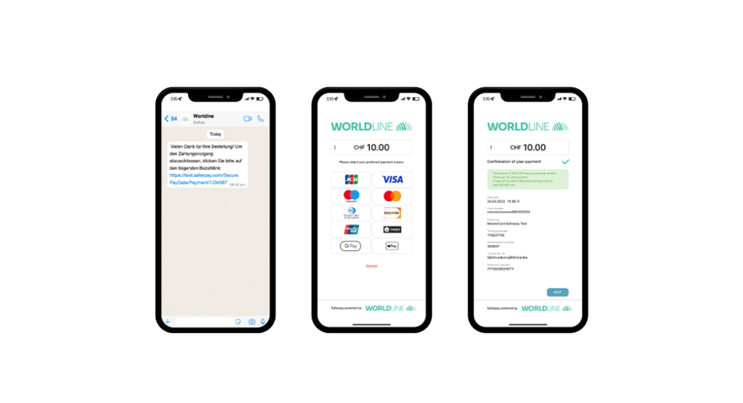 Betaling kan gennemføres via et betalingslink sendt af systemet
