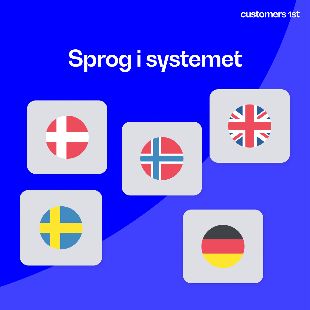 Systemet har en brugergrænseflade på følgende sprog: