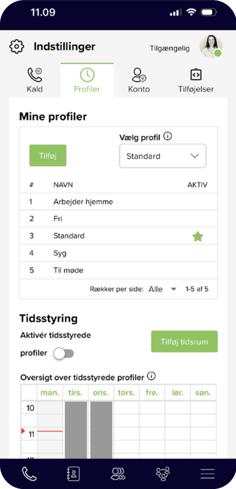 Systemet tilbyder en mobil app