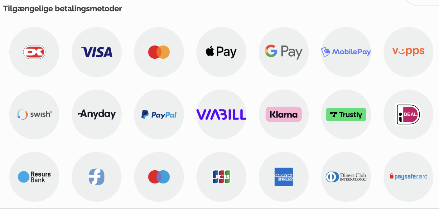 Systemet understøtter følgende wallets: