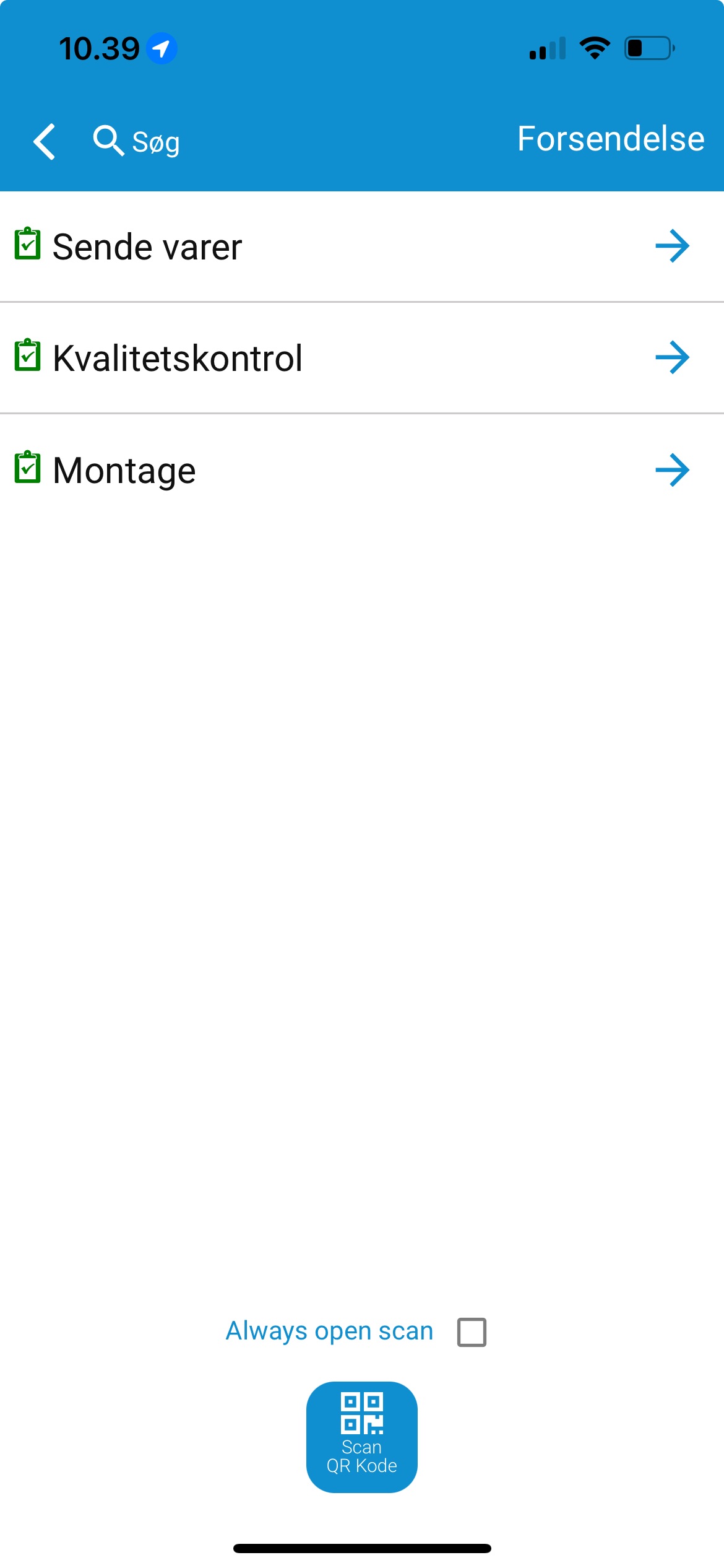 Systemet giver mulighed for oprettelse og styring af projekter og opgaver.