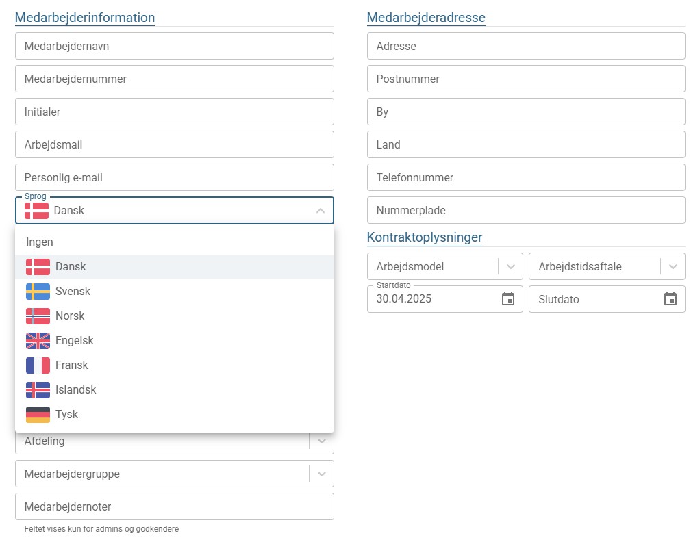 Systemet har en brugergrænseflade på engelsk.