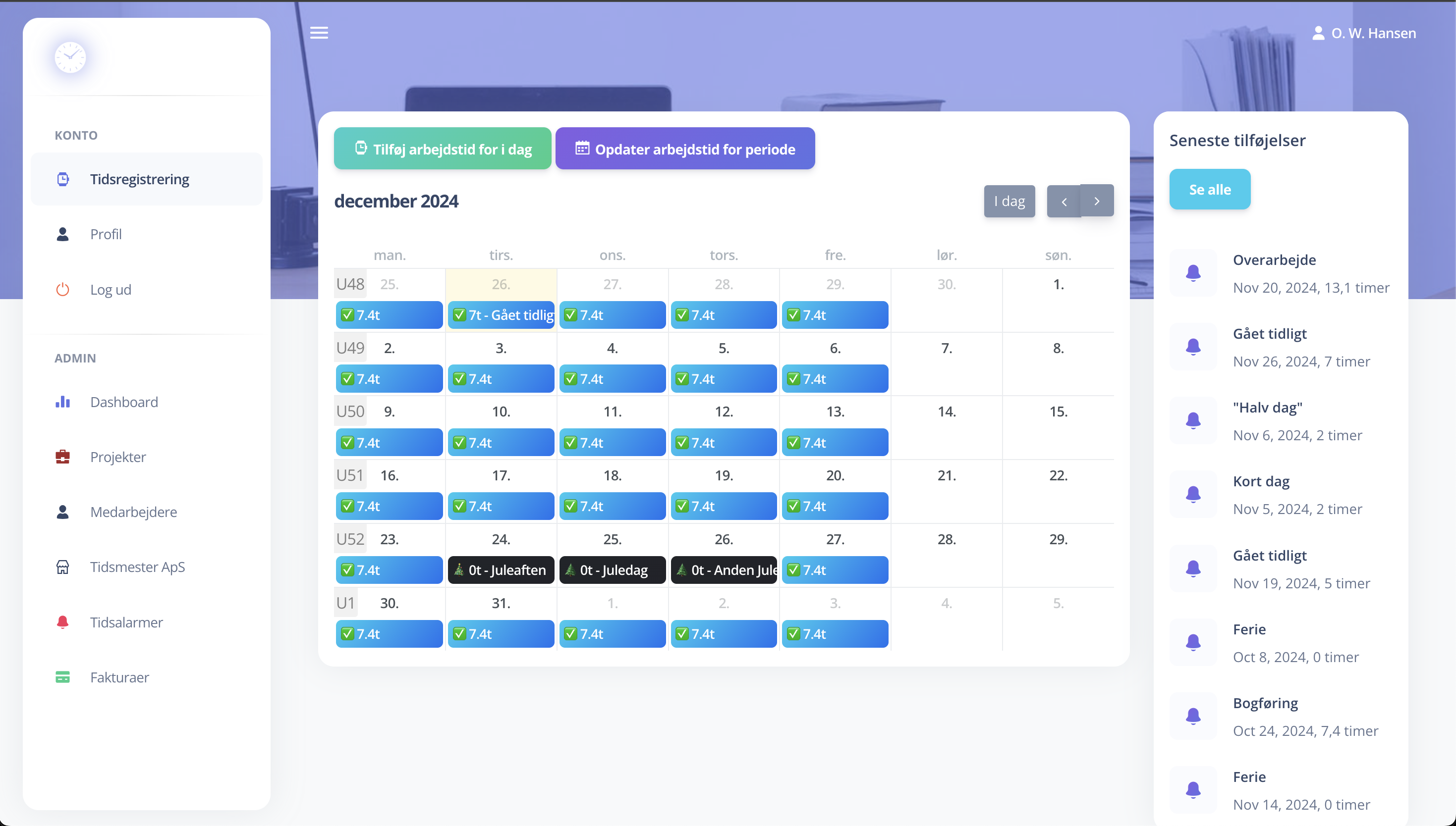 Systemet kan håndtere autoregistrering af arbejdstid, hvor medarbejderne kun registrerer afvigelser.
