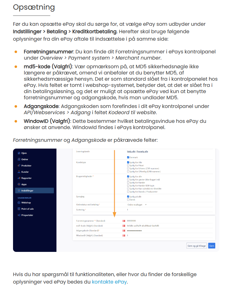 Systemet integrerer til følgende webshops: