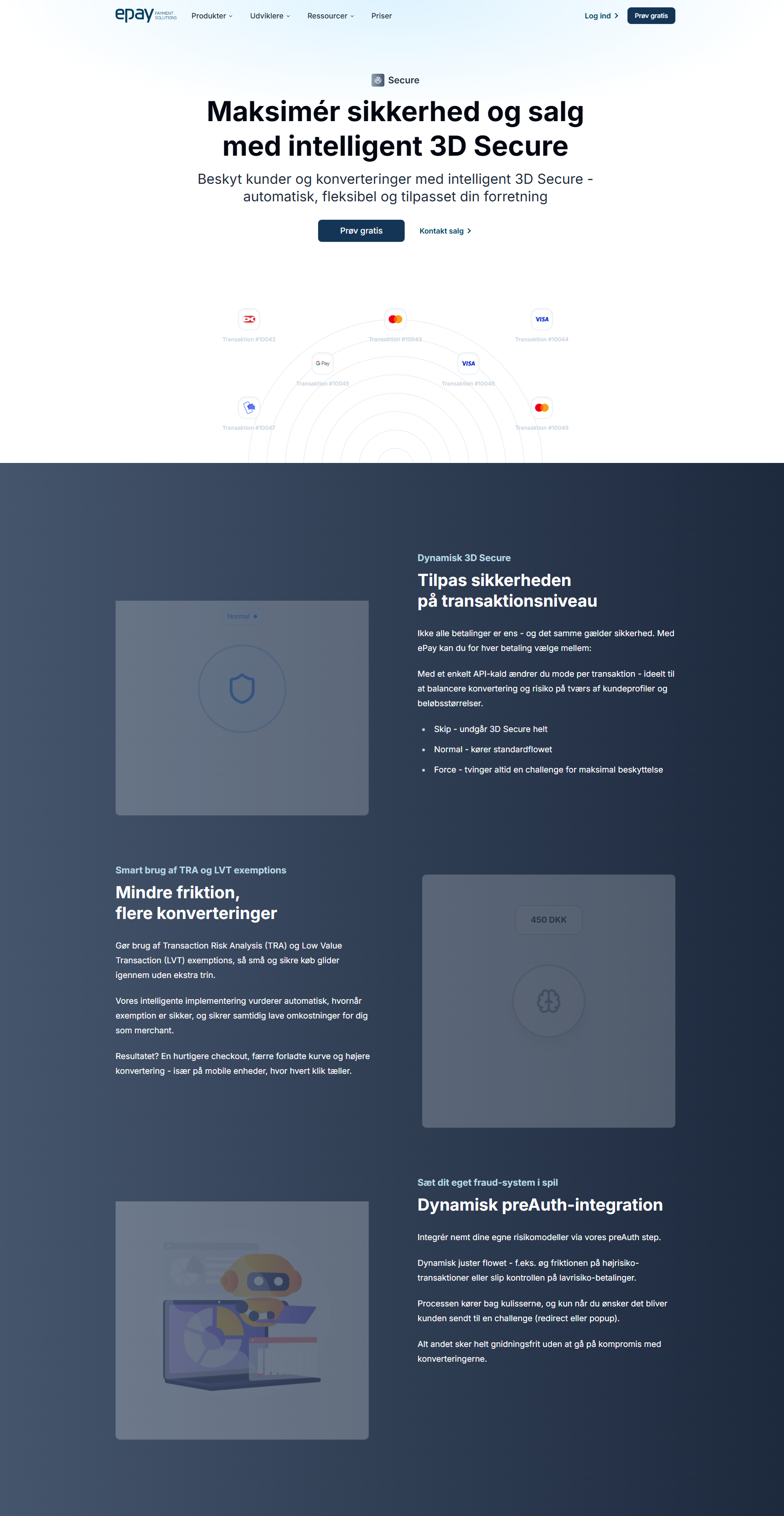 Systemet har advanceret svindelkontrol